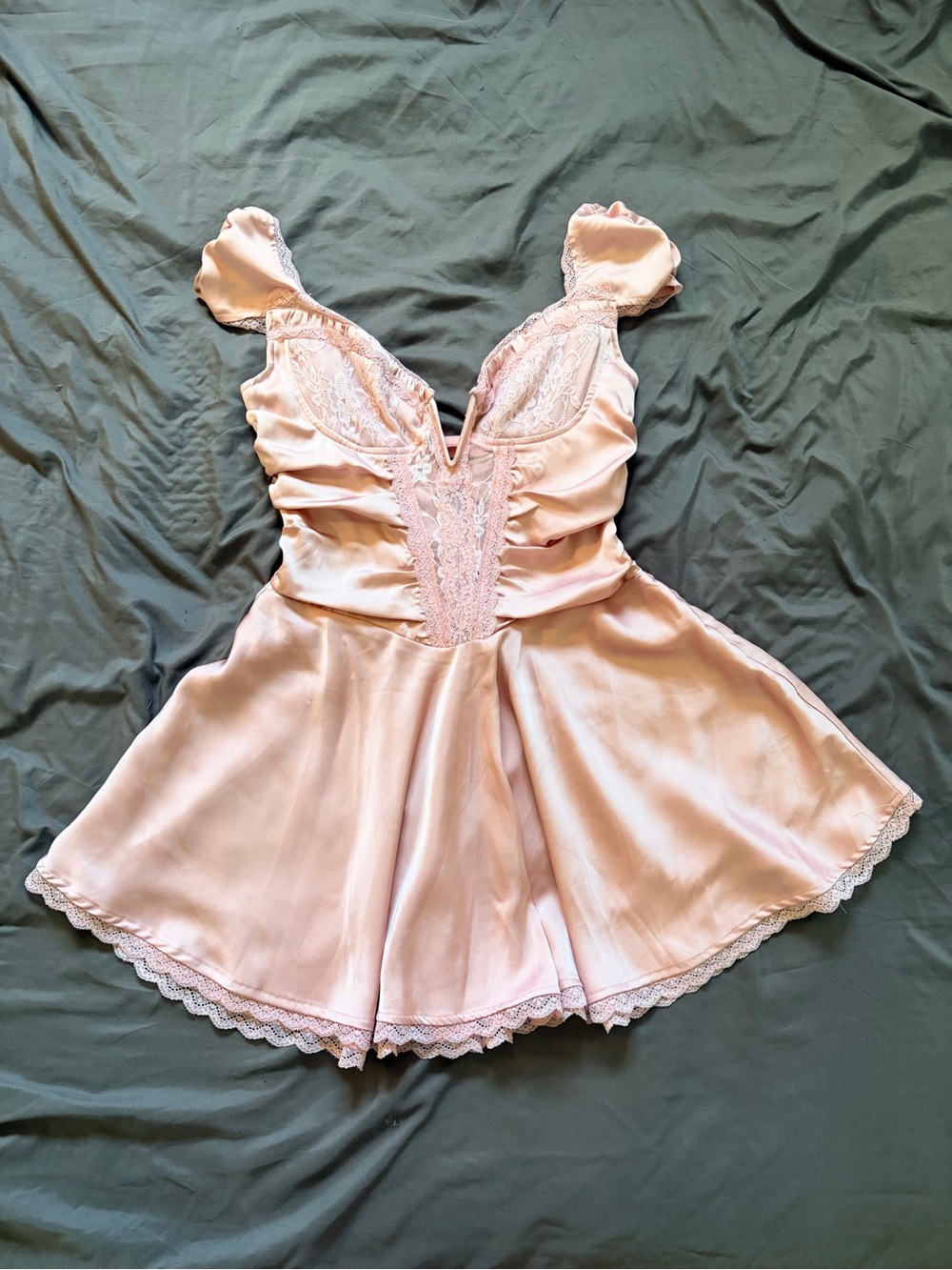 Fashion Nova Blush Pink Satin HOCO Mini Dress